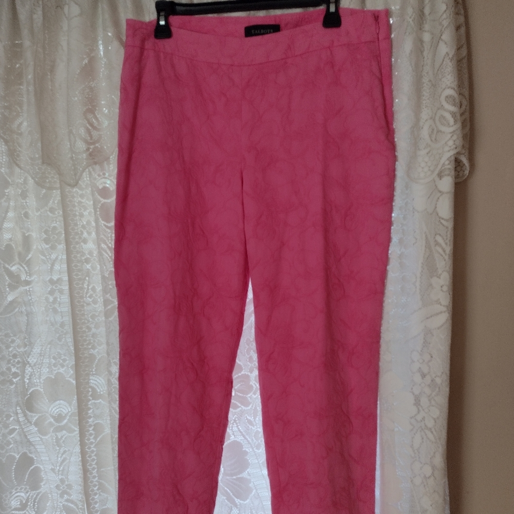 Talbots Women's Pants Size 8 Lined Side Zip Waist is 34 Inseam 28.5 Cotton